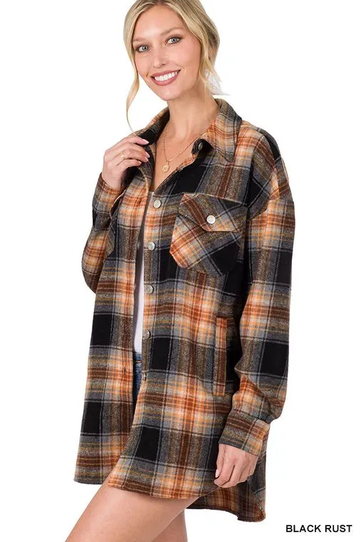 Oversized Plaid Shacket for September Sunsets