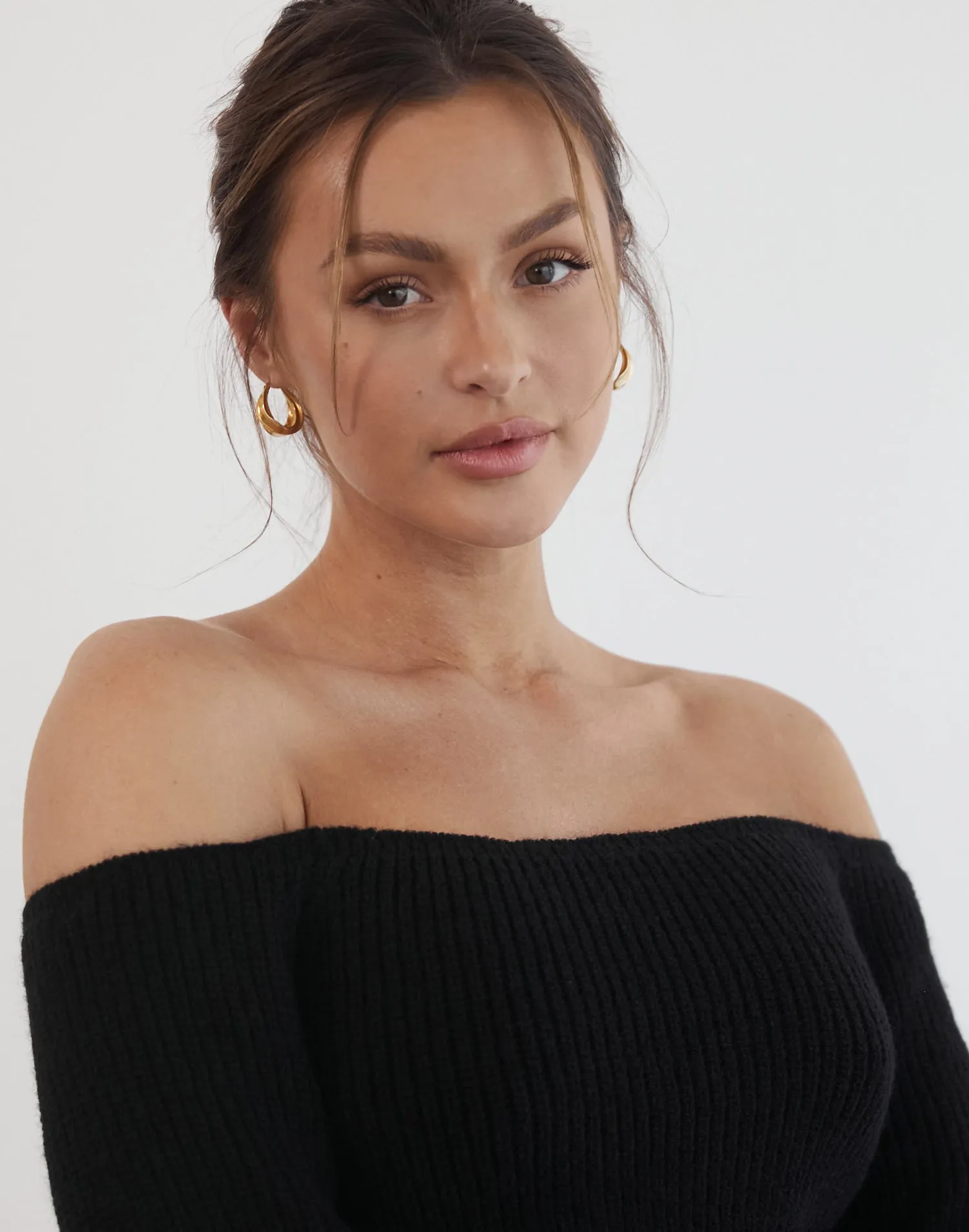 Sharna Long Sleeve Knit Top (Black)