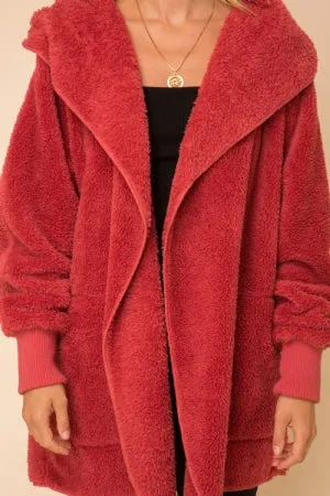 So Soft Hooded Jacket in Vintage Red…