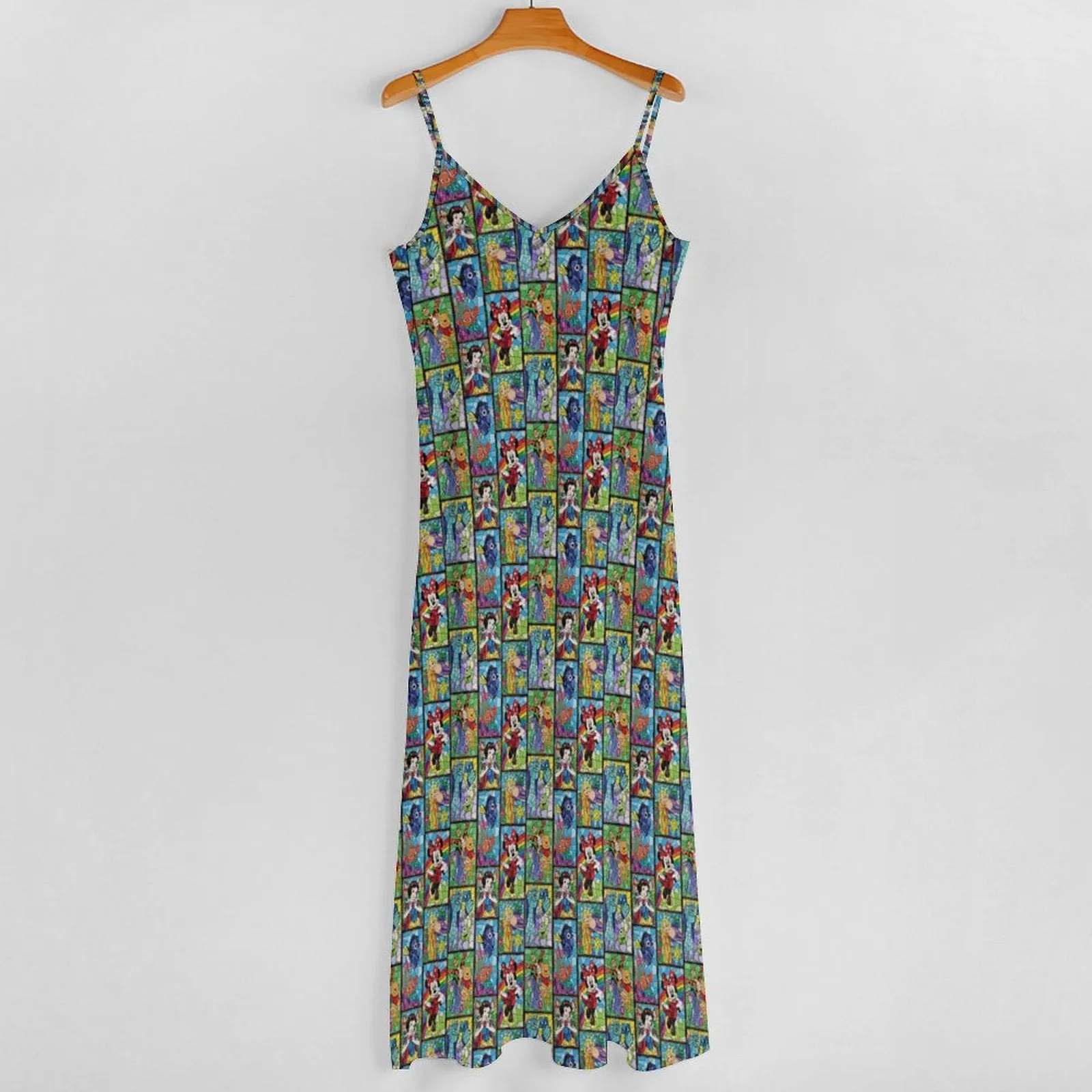 Stained Glass Characters Women's Summer Slip Long Dress