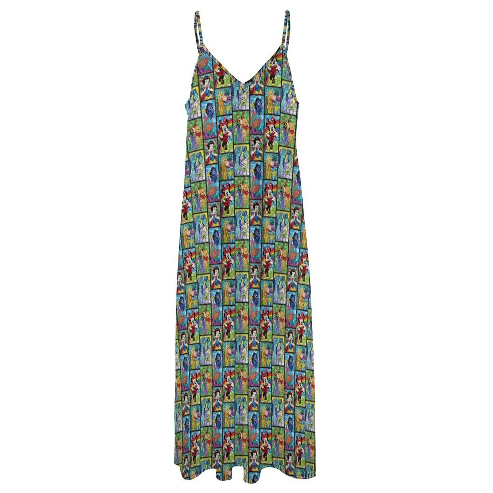 Stained Glass Characters Women's Summer Slip Long Dress