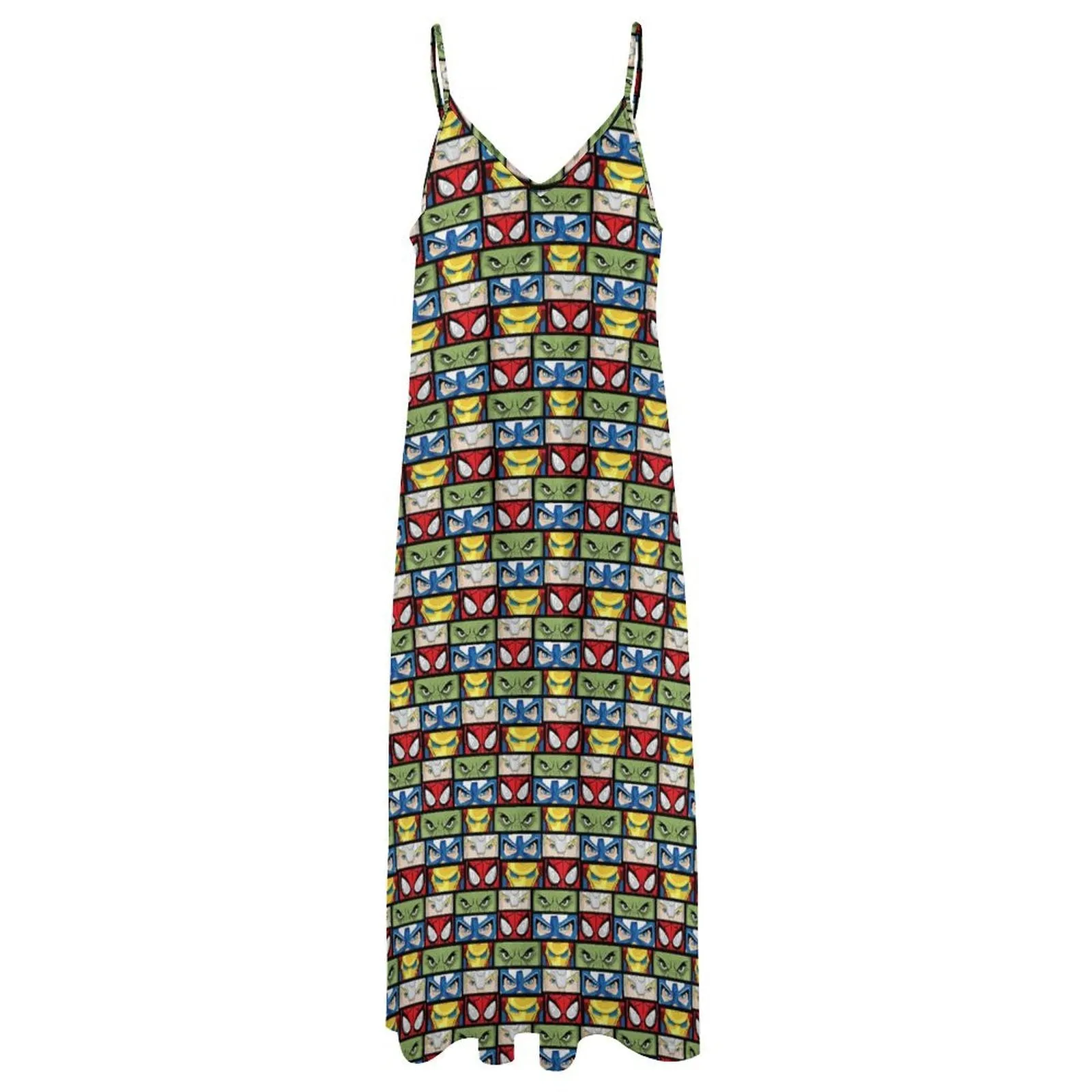 Super Hero Eyes Women's Summer Slip Long Dress