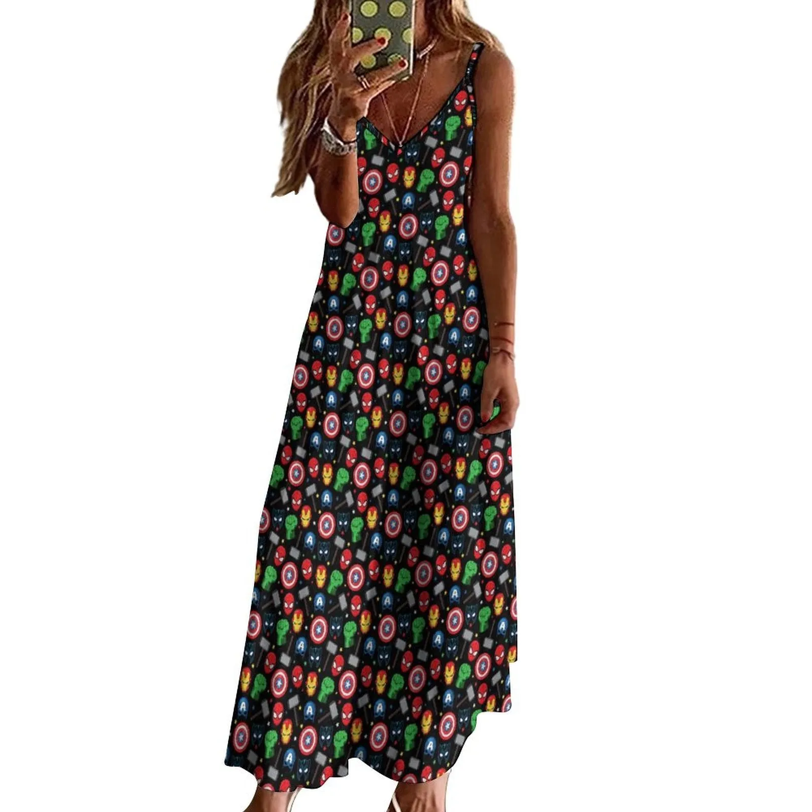 Super Heroes Women's Summer Slip Long Dress