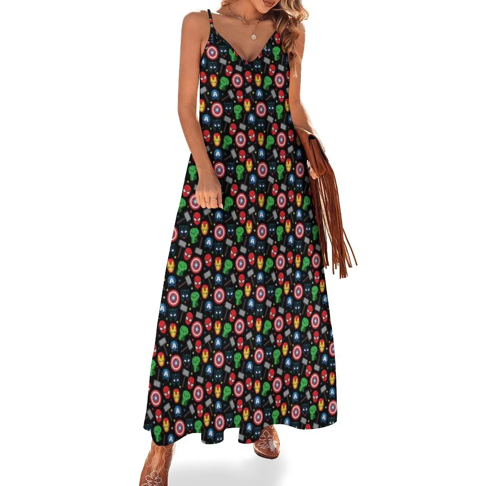 Super Heroes Women's Summer Slip Long Dress