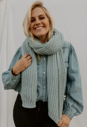 The Montana Chunky Knit Scarf - Ice Blue