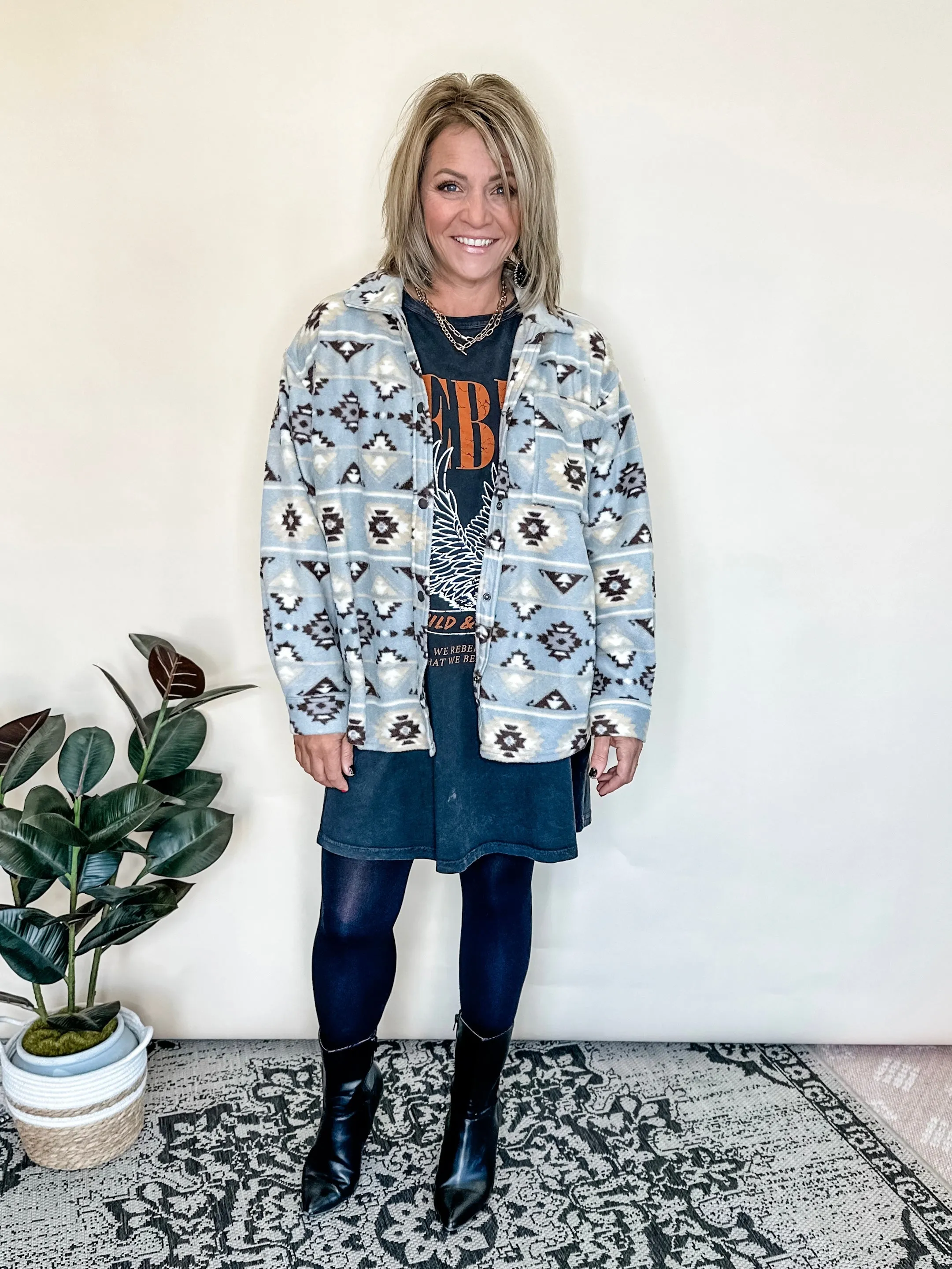 Warm & Fuzzy Aztec Shacket