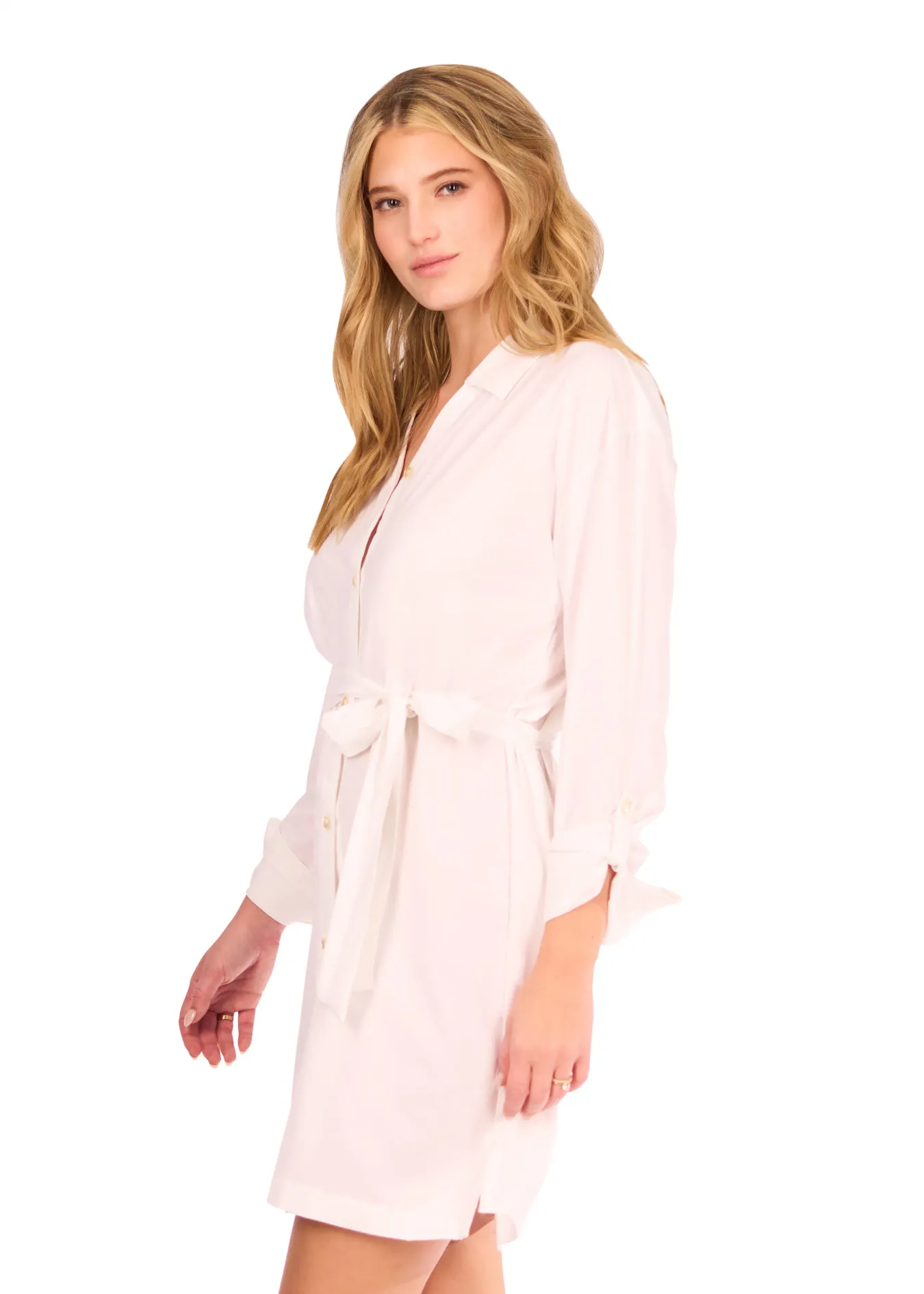 White Button Down Cover Up Dress