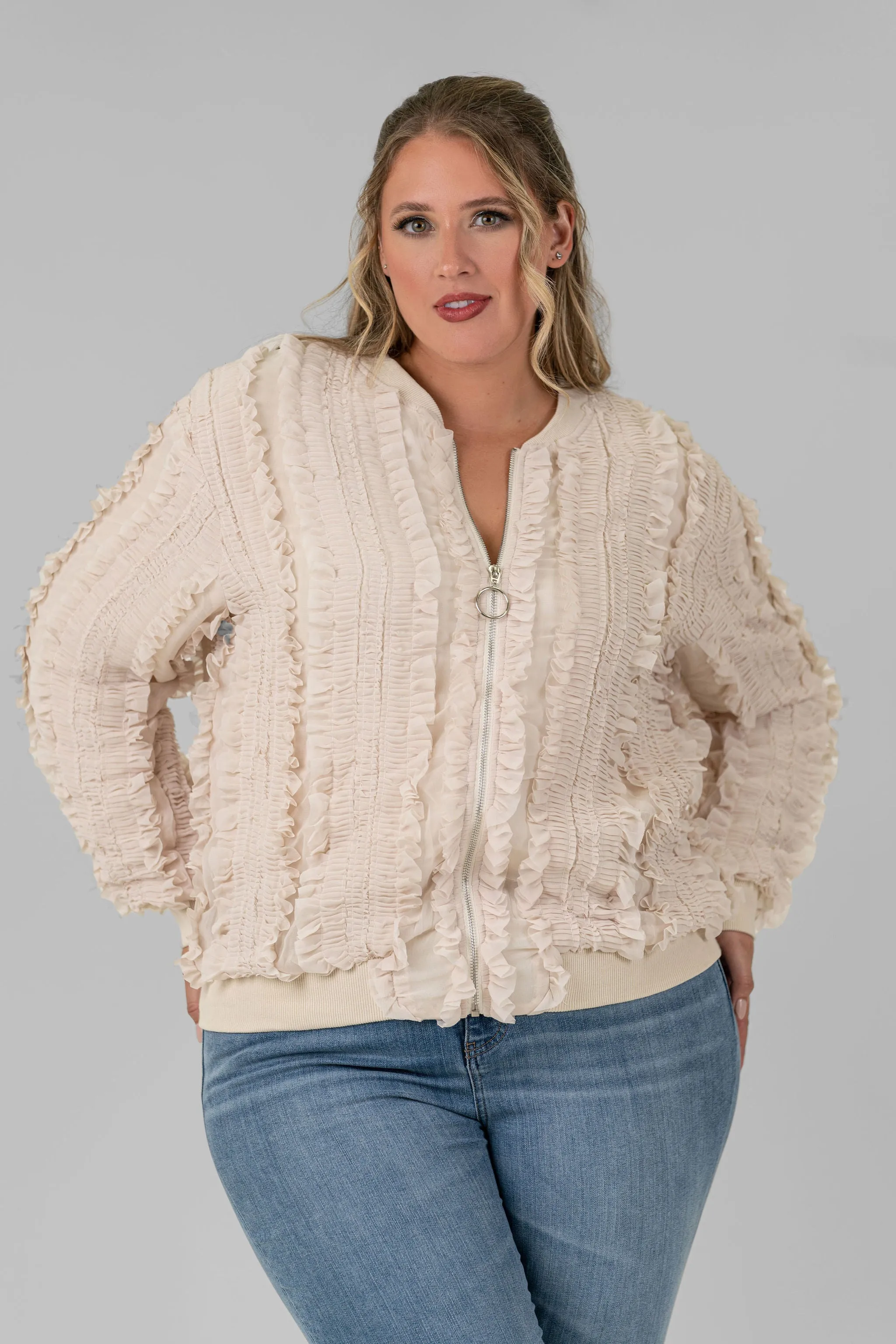 WINETTE LACE RUFFLE JACKET