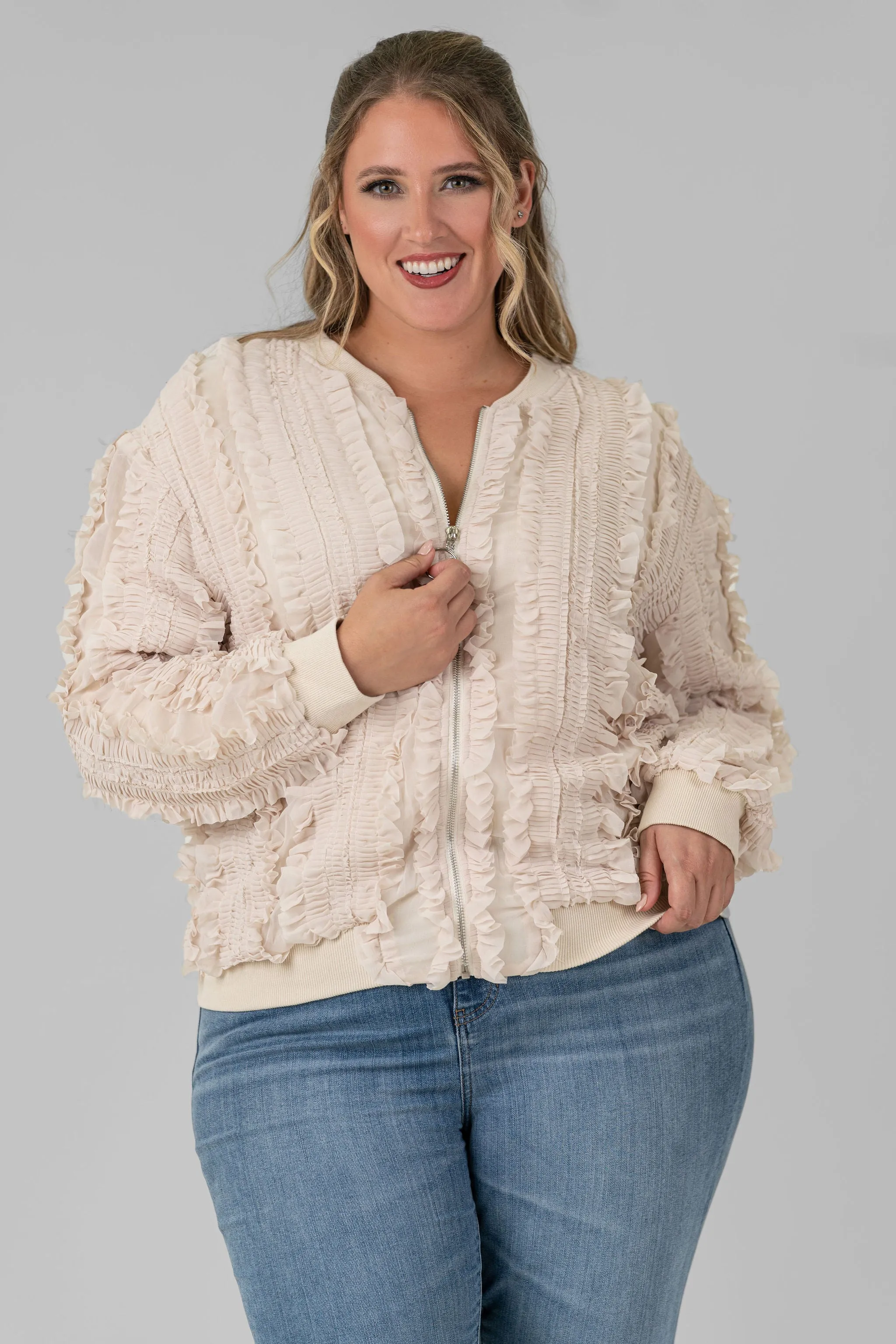 WINETTE LACE RUFFLE JACKET