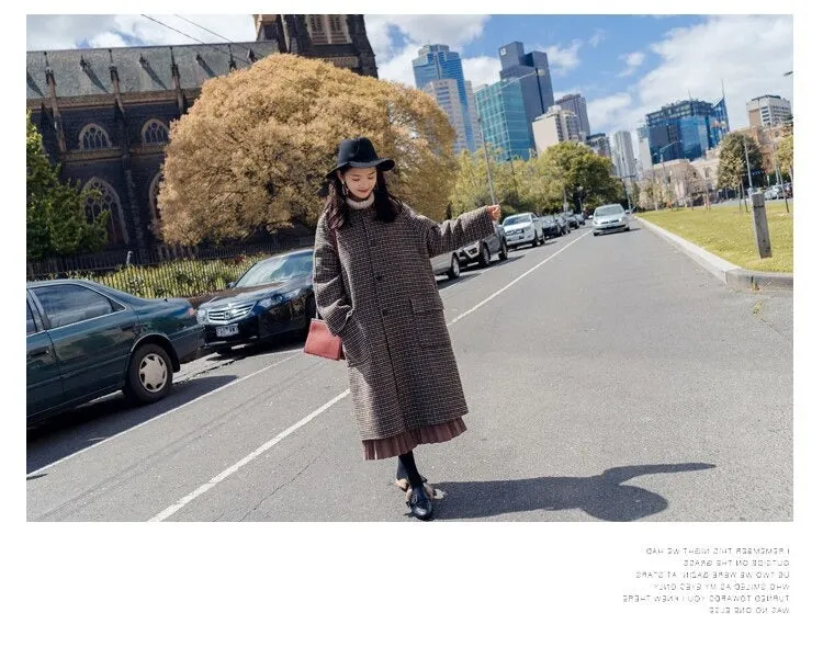 Winter Oversize Fashion Cashmere Wool Long Thickening Warm Woolen Trench Coat