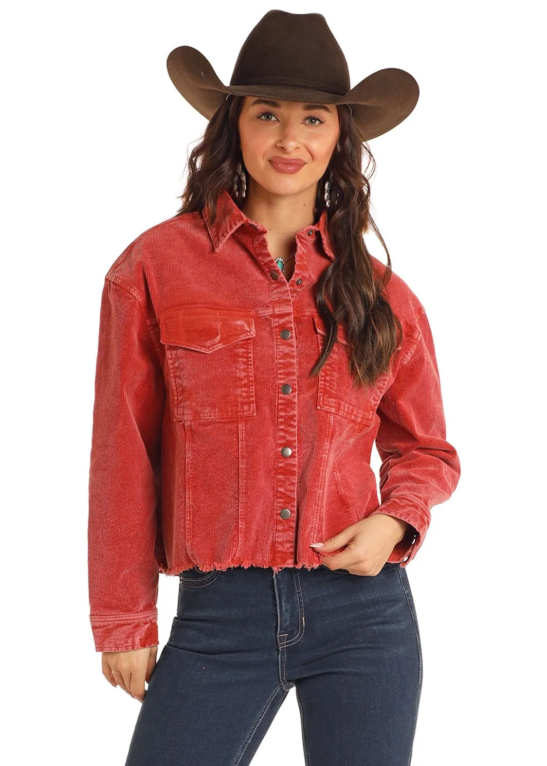 Women's Rock & Roll Rust Corduroy Shacket