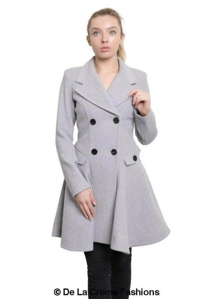 Wool Blend Double Breasted Skater Coat (1102)